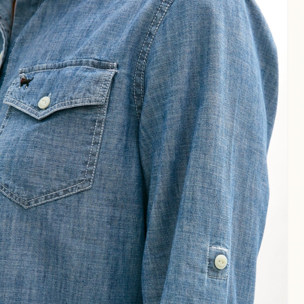 The Black Dog Celestial Chambray Button Down Shirt Classic Fit - Picture 4 of 15